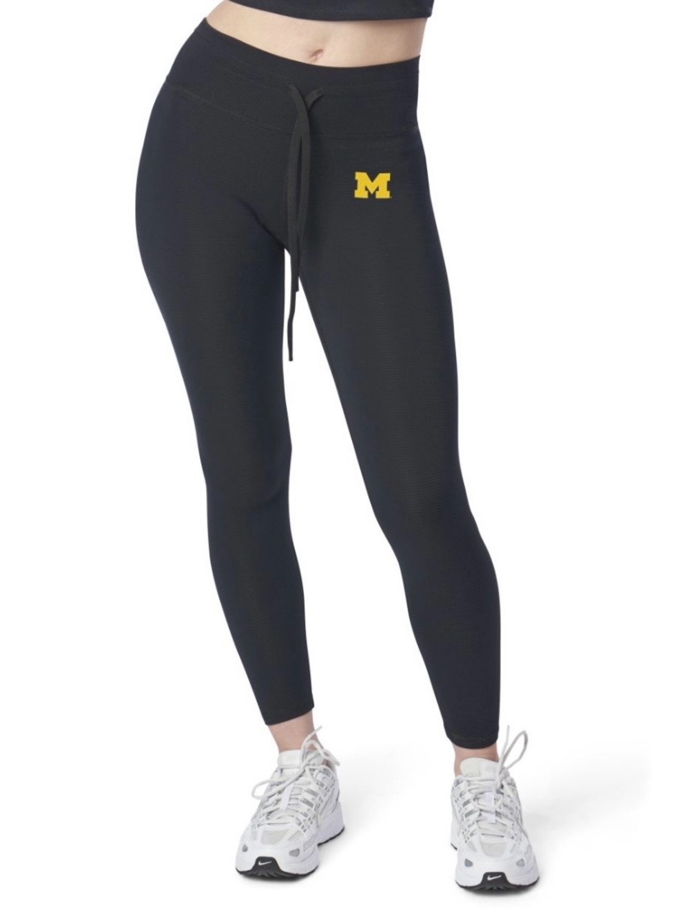 Kadi Michigan Wolverines NCAA Ribbed Black Leggings Women’s size Medium NWT